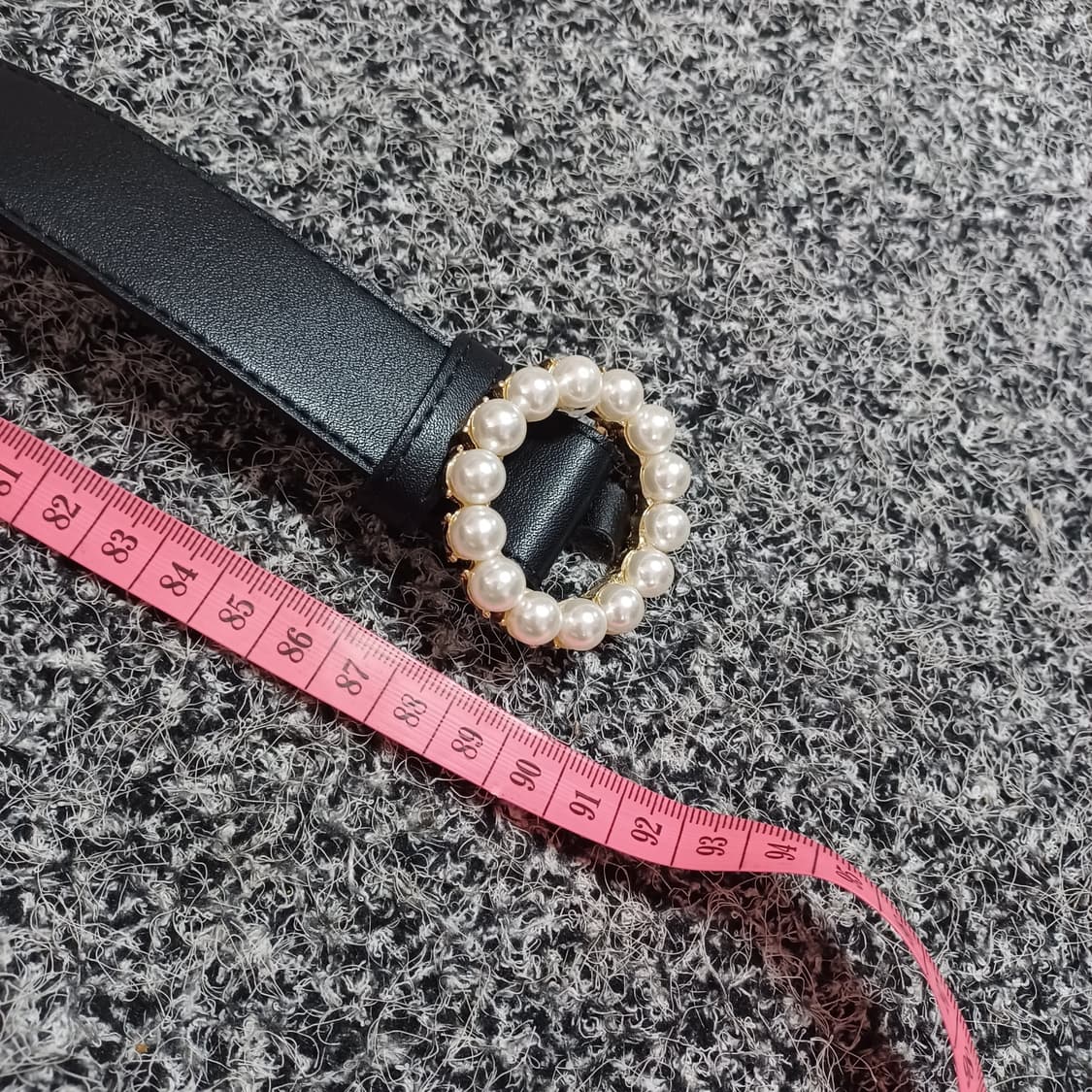 빈티지 여성 진주 벨트 블랙 상품이미지5