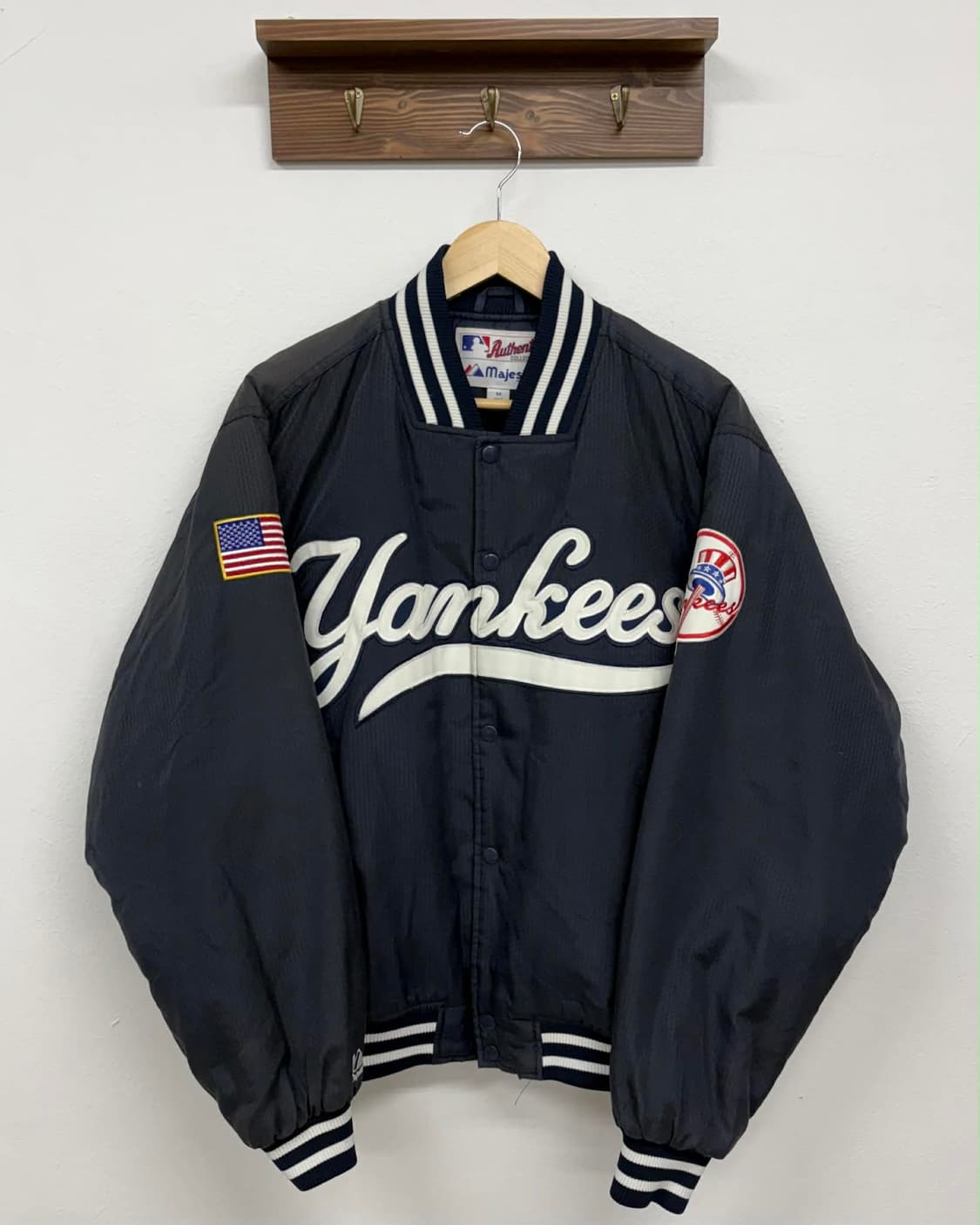 [M] 90s 마제스틱 뉴욕 양키스 바시티 자켓 상품이미지1