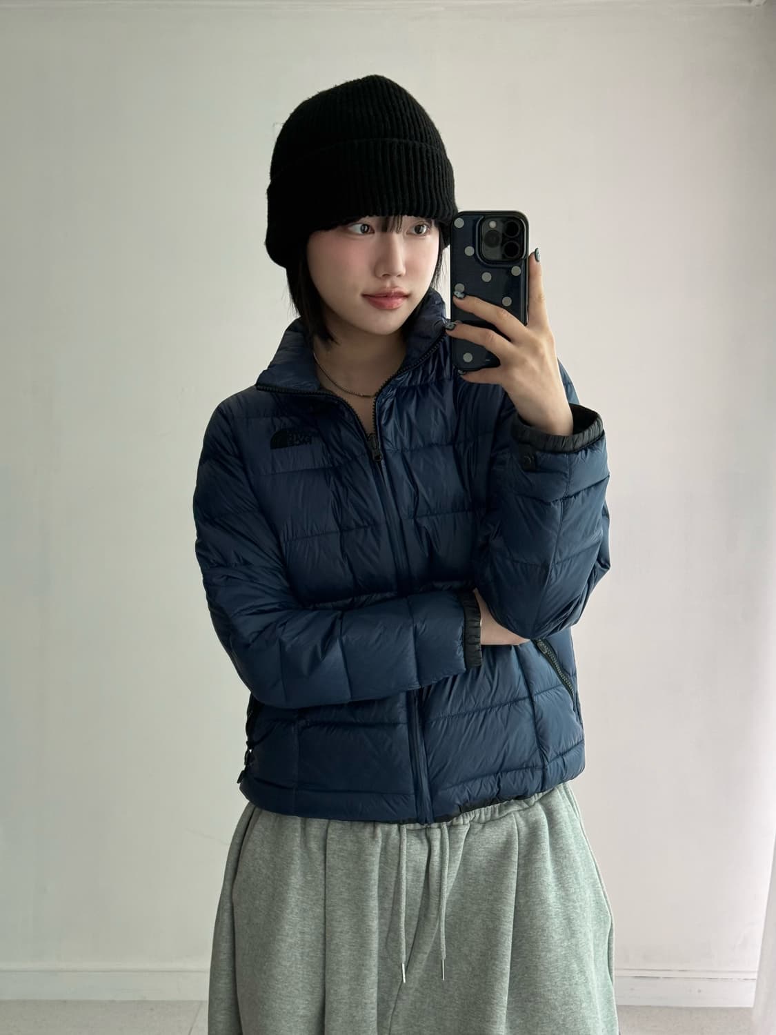 노스페이스 네이비 경량패딩 상품이미지2