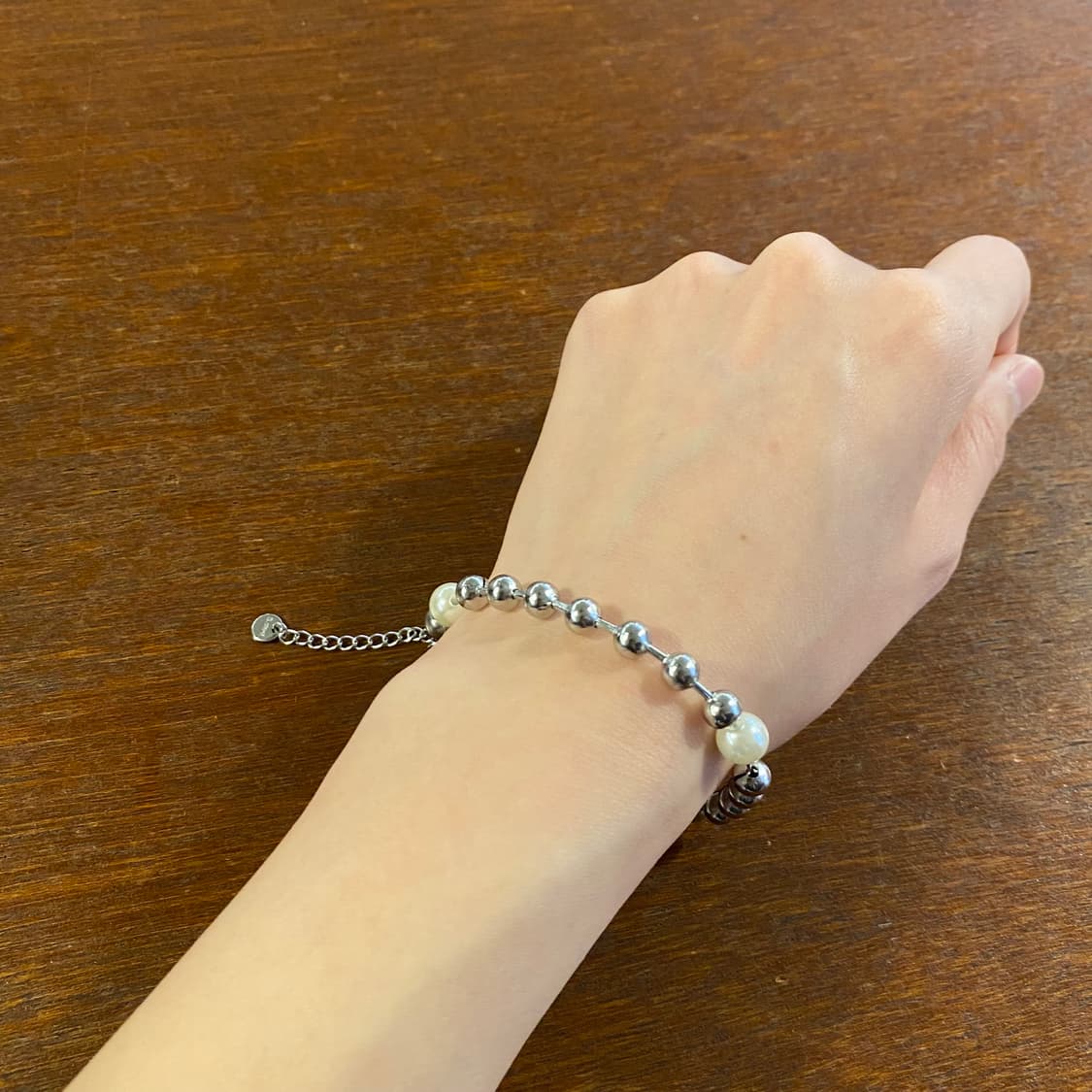 새상품 신주 실버코팅 은볼 진주 팔찌 상품이미지4