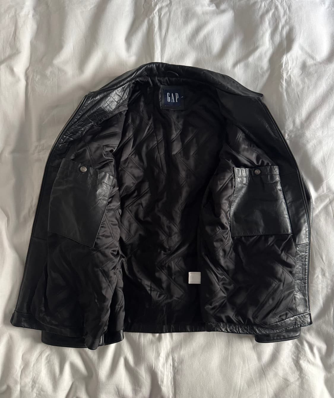 [L] 올드갭 싱글 집업 레더 자켓 상품이미지4