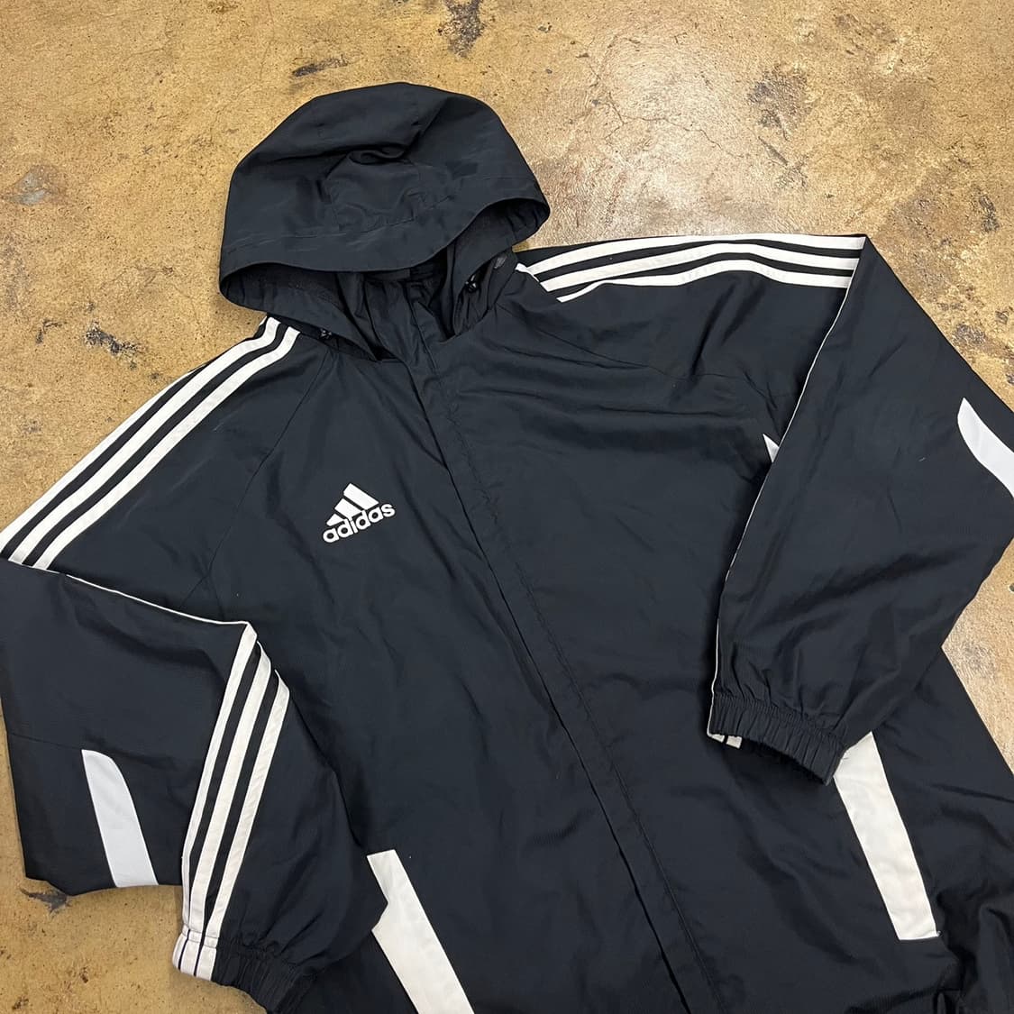[정품/95] 아디다스 블랙 후드 바람막이 자켓 b17 상품이미지1