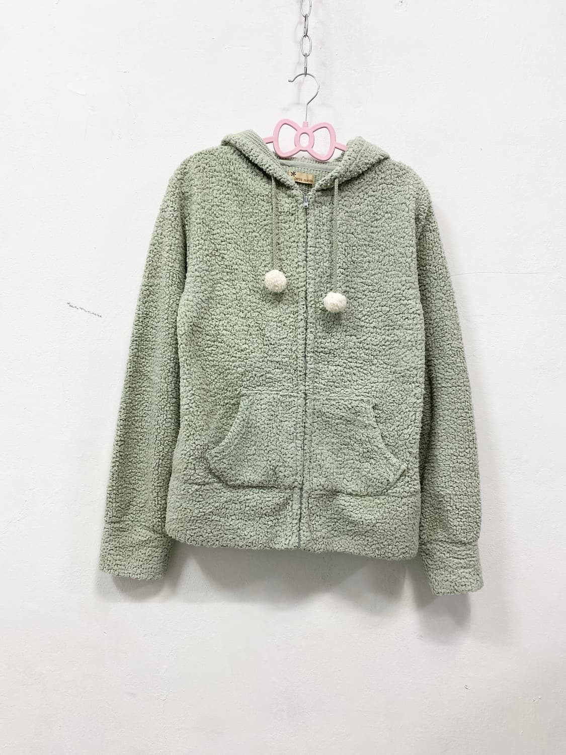 [PETIT MARAIS] 민트 폼폼이 폭닥 후드집업 상품이미지4