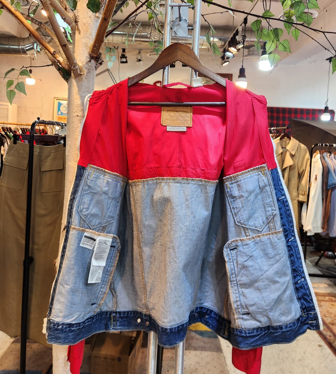 남,여 프리)LEVIS 리바이스 후드 믹스 데님 자켓 상품이미지6