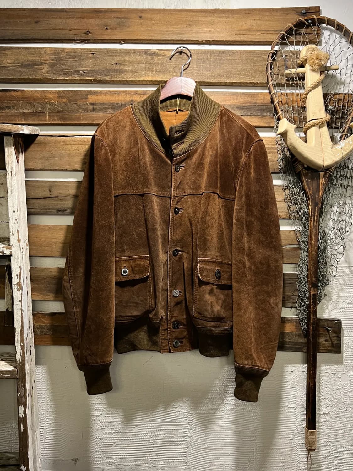 [M]90's 유로 빈티지 리얼 스웨이드 TYPE A-1 플라이트 자켓 상품이미지1