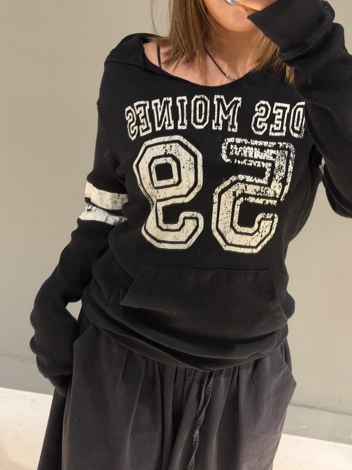 numbering point waffle hood sleeve 상품이미지4