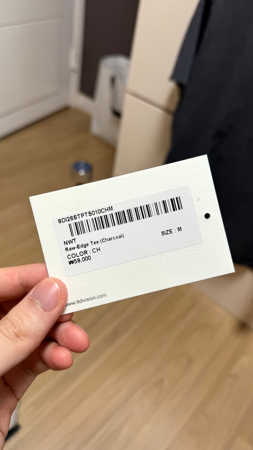 [M] 8division NWT raw edge tee 차콜 상품이미지4
