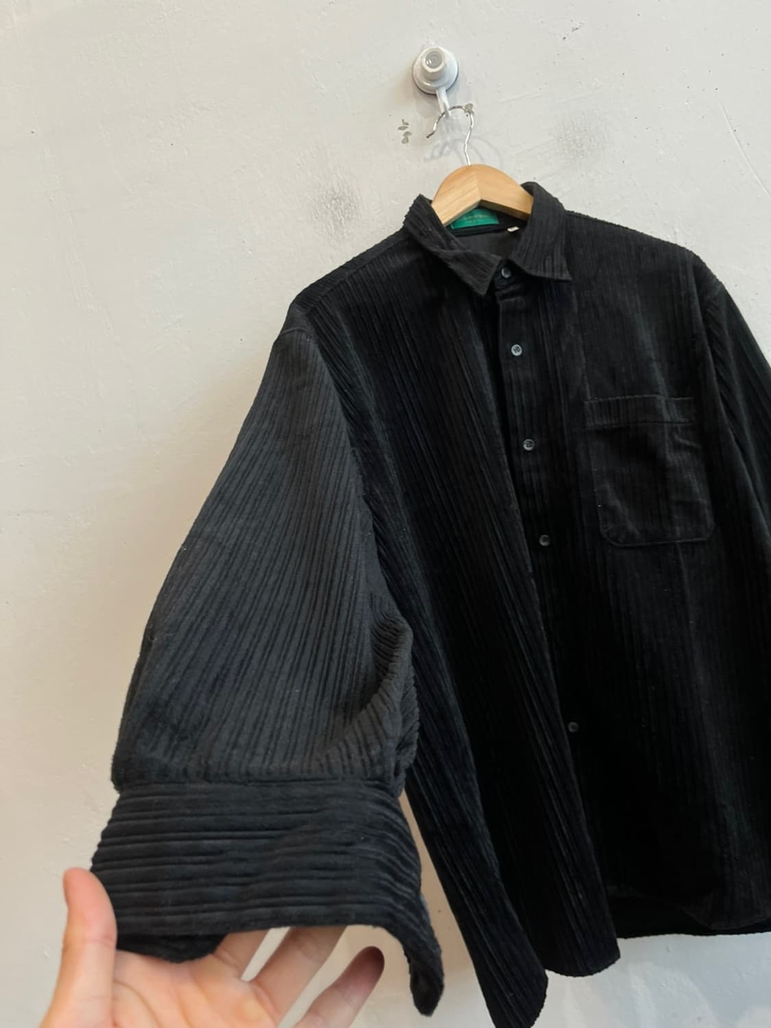 carven 까르뱅 코듀로이 셔츠 블랙 Made in JAPAN 상품이미지3