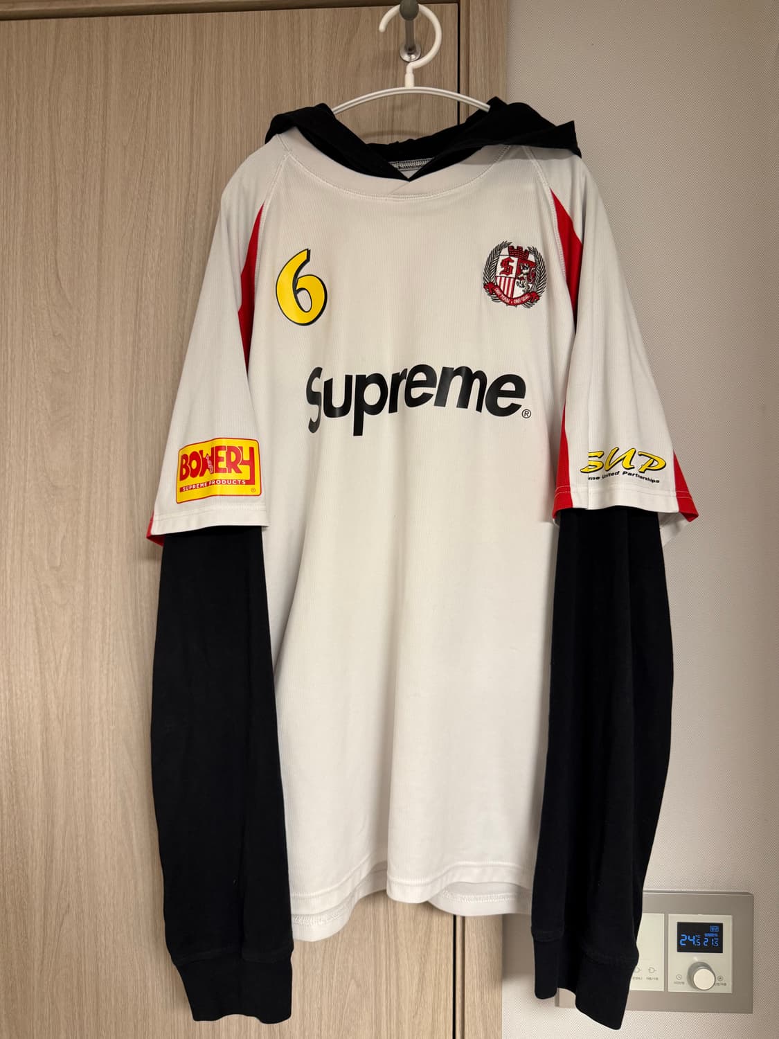슈프림 후드 사커 저지 화이트 xxl 23FW 상품이미지1
