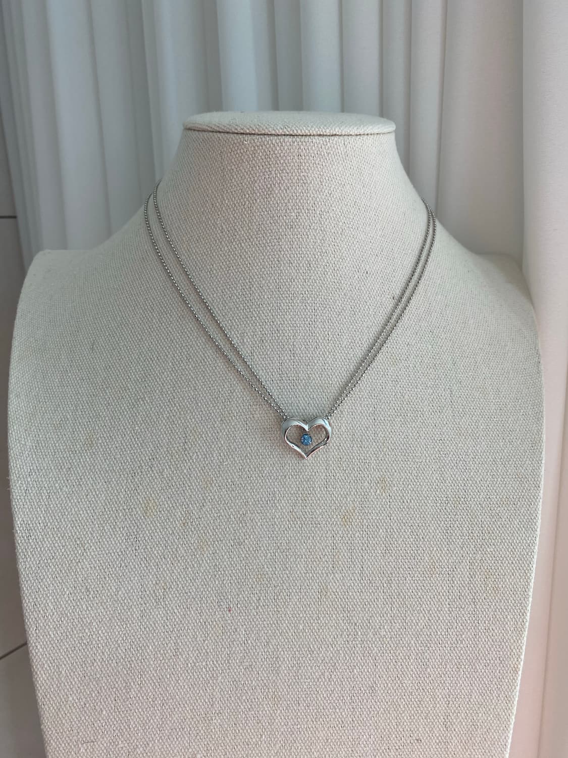 빈티지 하트 블루스톤 목걸이 상품이미지5