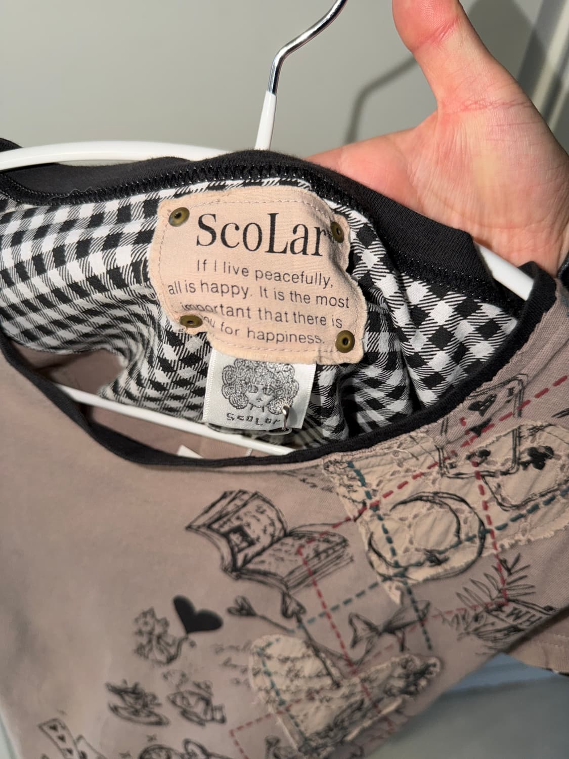 일본빈티지 scolar 하트 도트 반팔티 상품이미지10