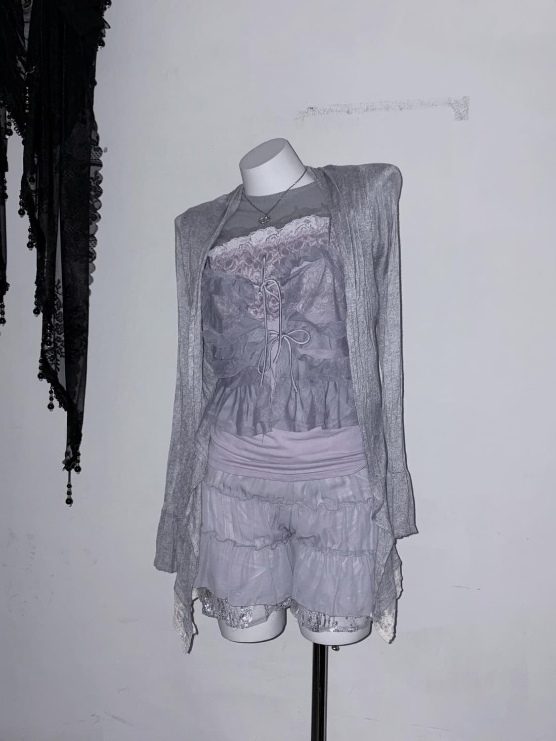 퍼플&그레이 몽환적인 페어리 코디세트 (프릴 레이스 뮤트 공겜여주) 상품이미지2