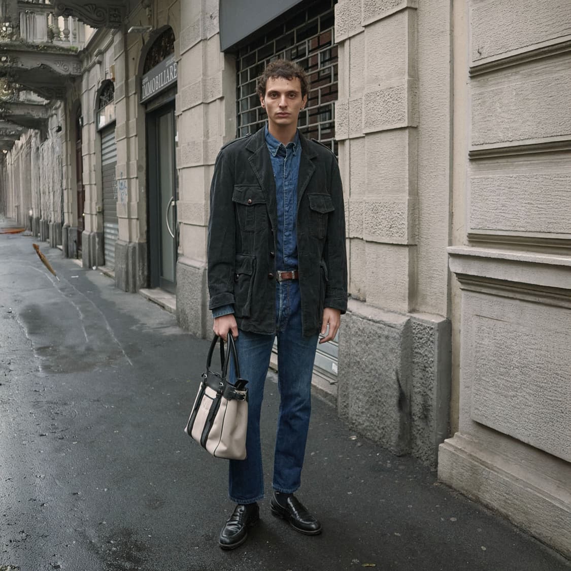 [정품/빈티지] 버버리(Burberry) 자수 로고 캔버스 레더 토트백 상품이미지8