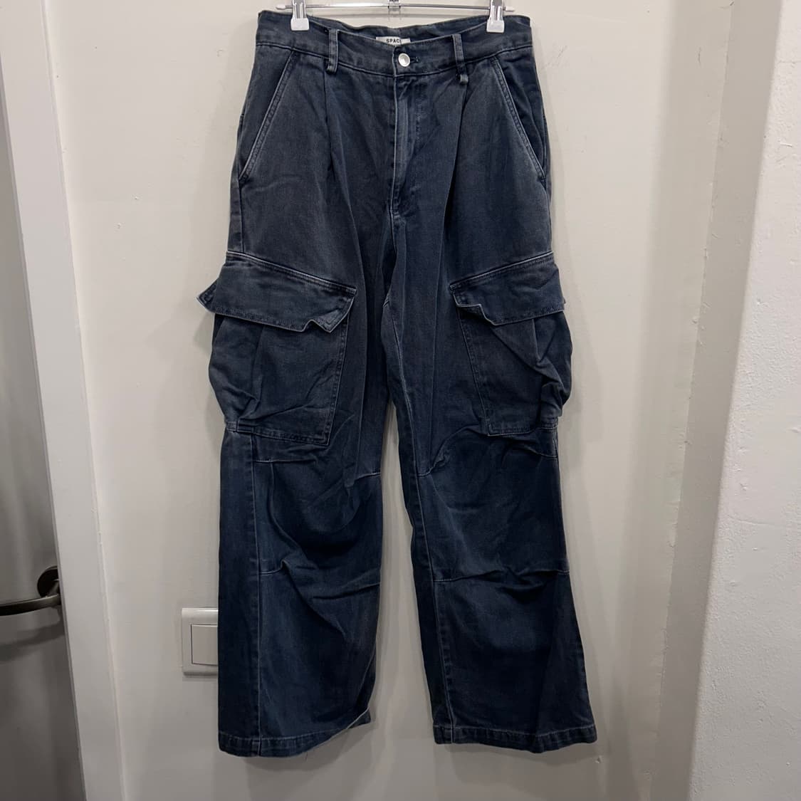 SPACE 와이드핏 절개 피그먼트 코튼 카고팬츠 상품이미지2