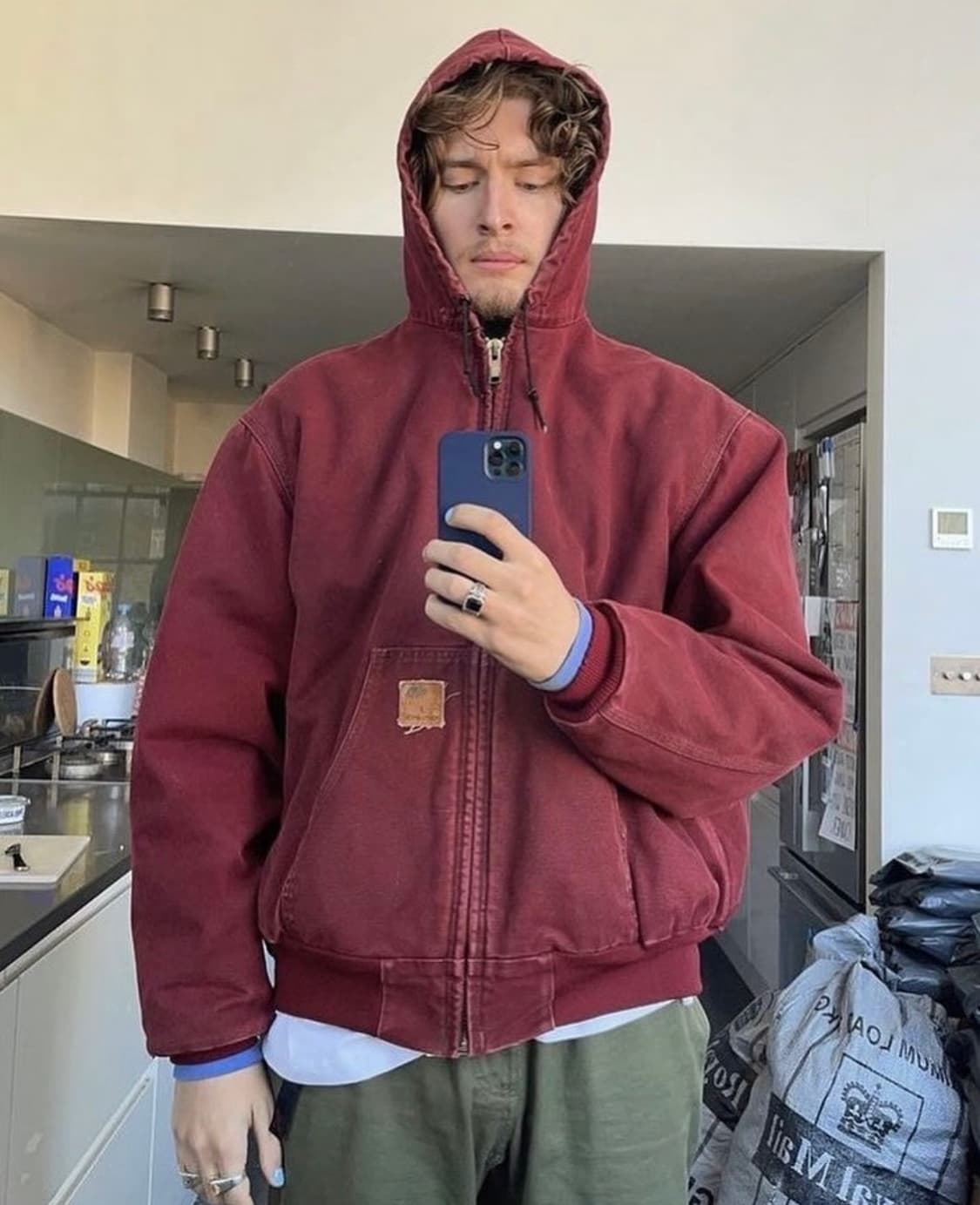 00's OG 칼하트 J130 CRI 액티브 자켓 칼하트 크림슨레드 상품이미지3