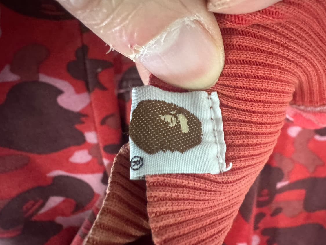 희귀!! 베이프 Bape 올드스쿨 레드 카모 후드집업 XL 지퍼고장 상품이미지8