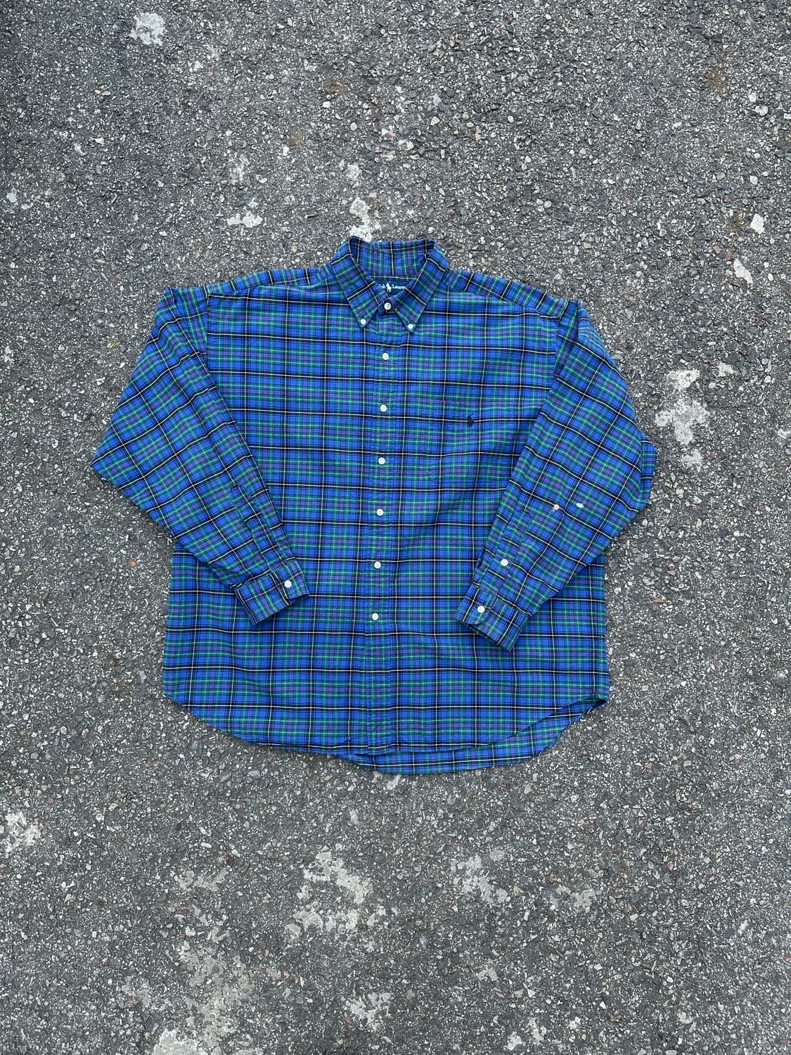 빈티지 90s 폴로 체크 빅셔츠 상품이미지1