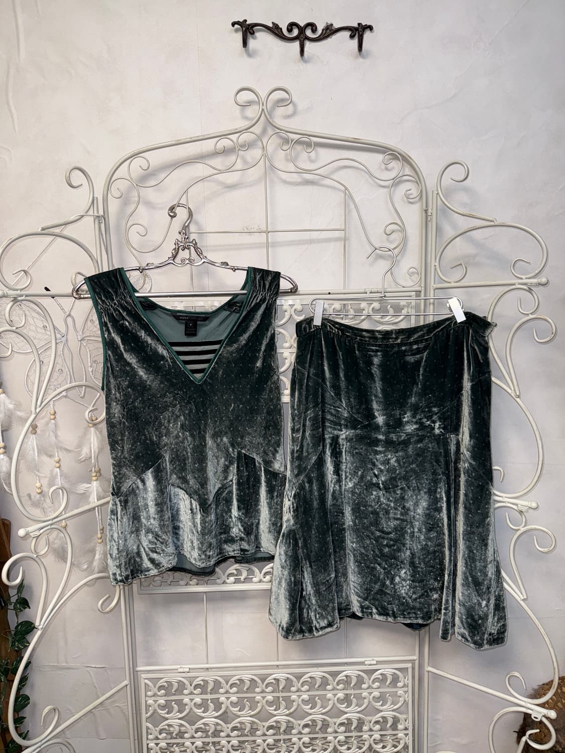 Marc Jacobs green velvet silk dot setup 상품이미지5