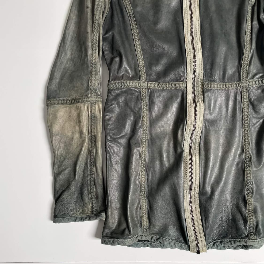 Christian peau 레더 블럭 집업 후드 상품이미지4