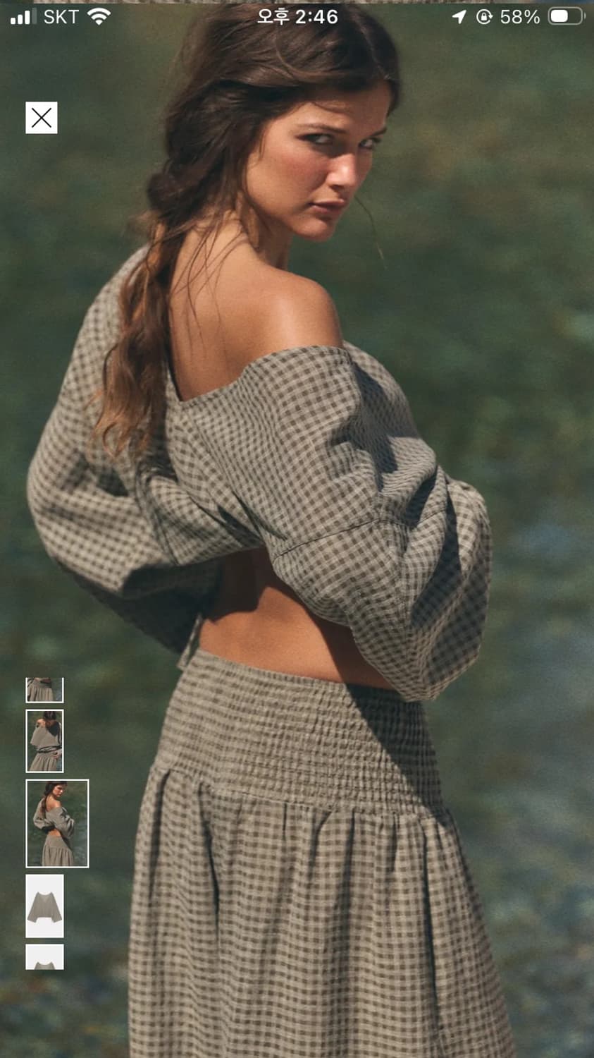 ZARA 자라 체크 케이프 셔츠/엘라스틱 웨이스트 팬츠 상품이미지1
