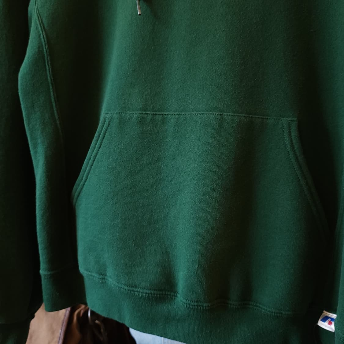 90s 러셀 후드 울프팩 빈티지 레터링 후드 스웻셔츠 그린 S 상품이미지6