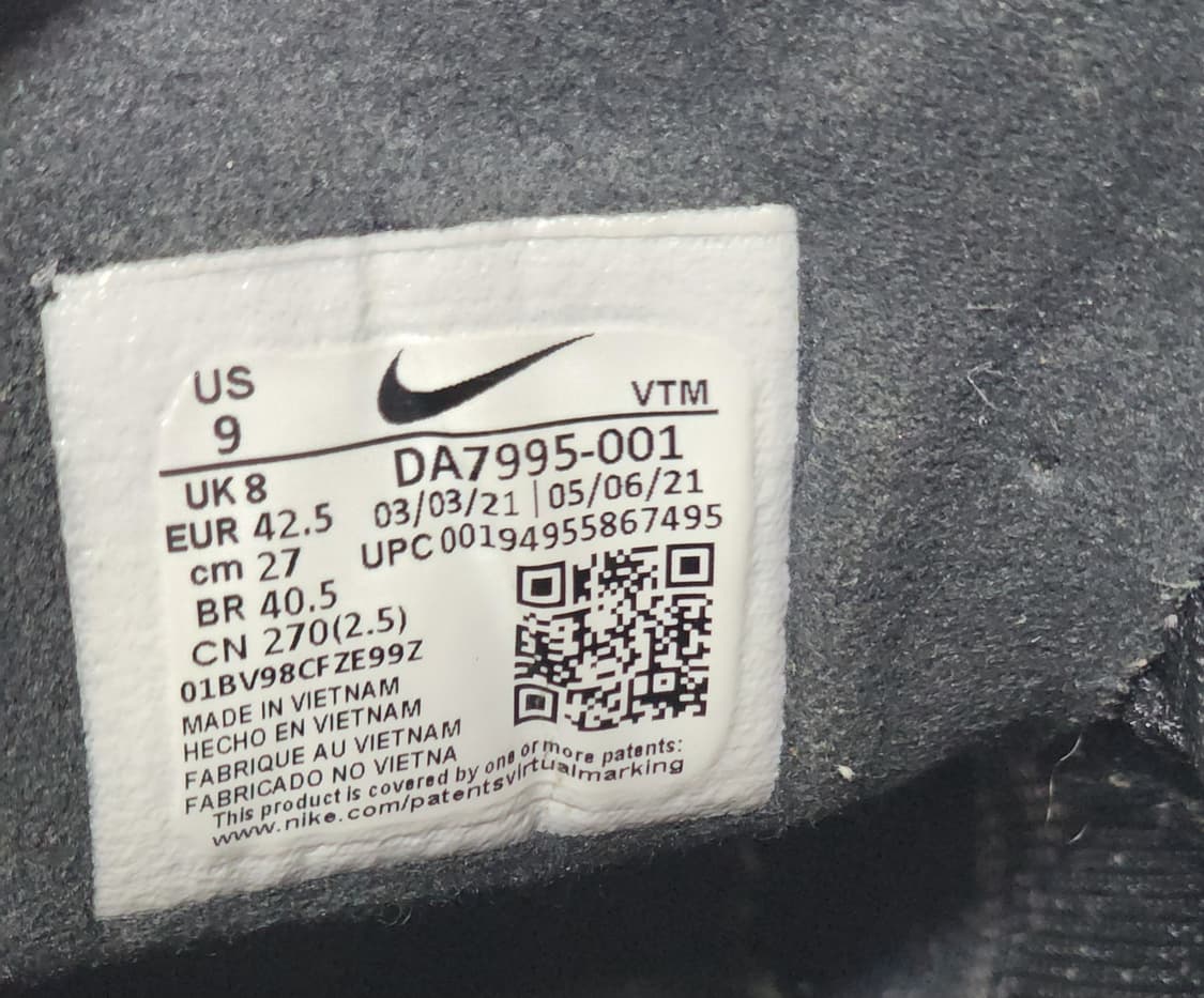 나이키 와플 원 블랙 270mm 상품이미지6