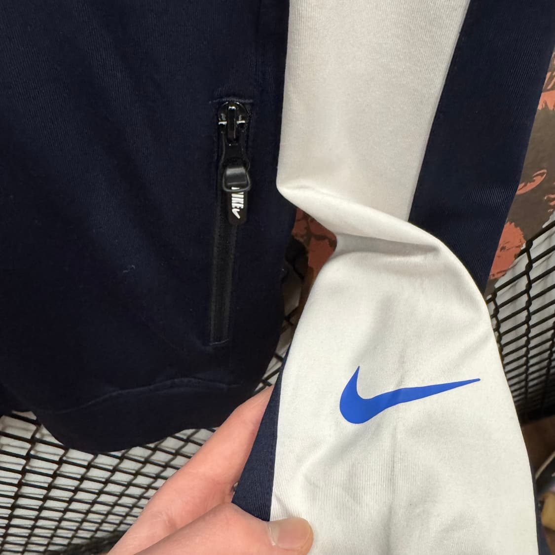 나이키 에어 후드 트랙 자켓 전면 스우시 로고 포인트 네이비 화이트 상품이미지6