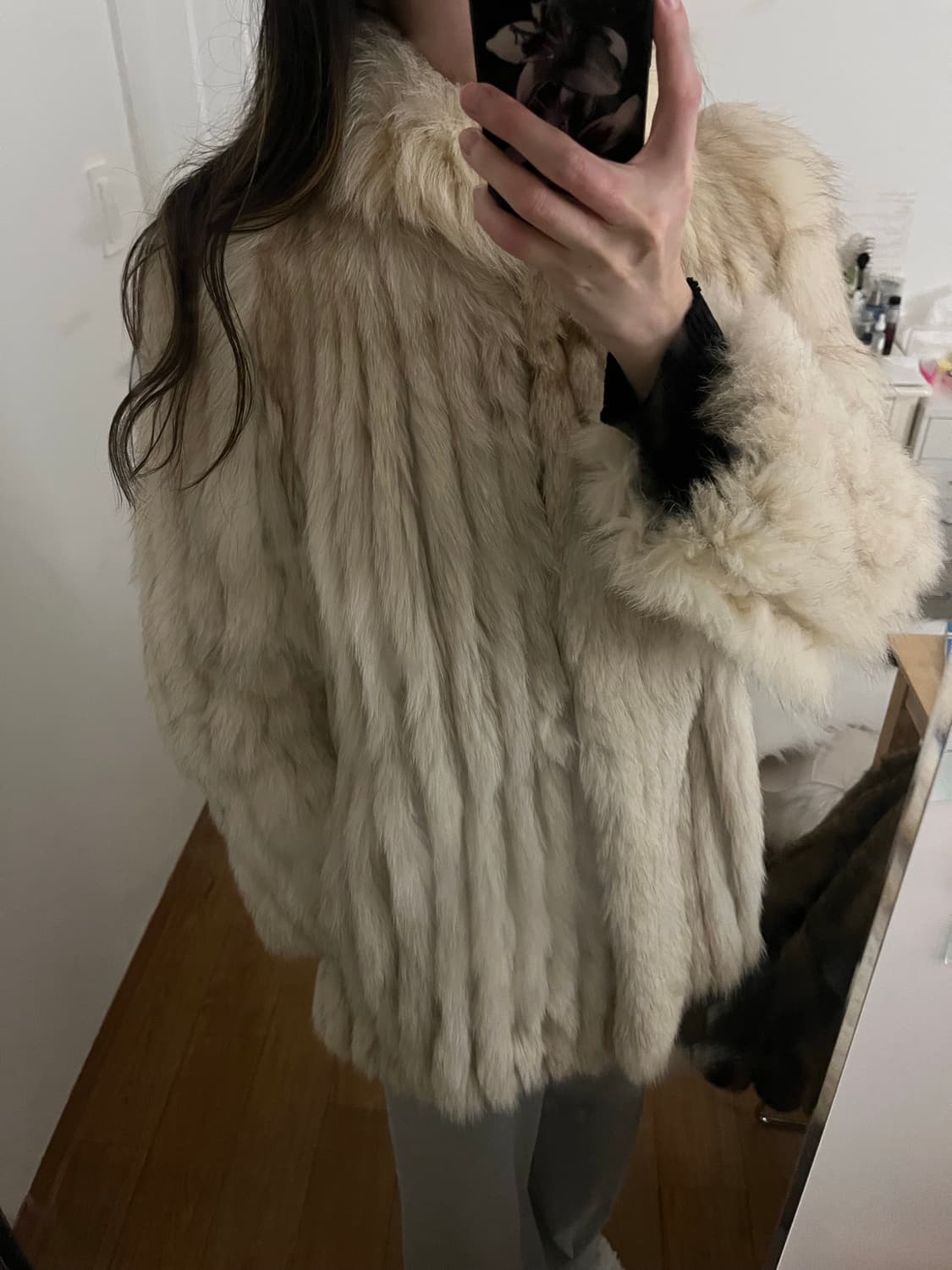 빈티지 폭스 퍼자켓 크림 상품이미지8