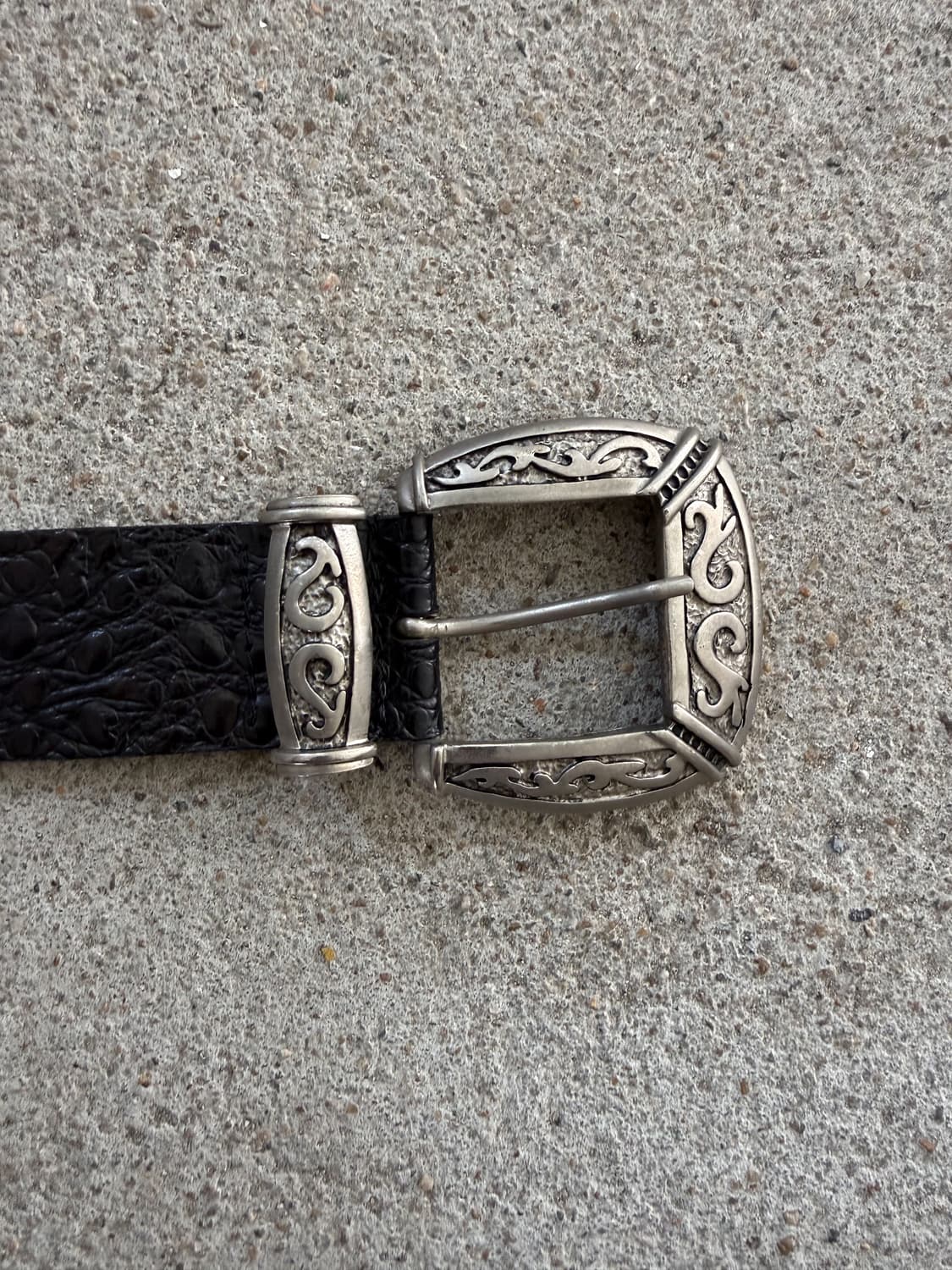 90s Nanni Croc Embossed Concho Belt 상품이미지5