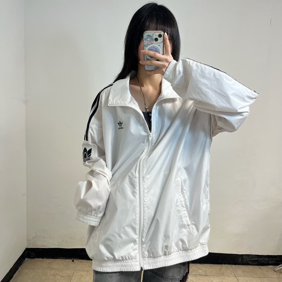 Adidas white lock-up windbreaker   상품이미지2