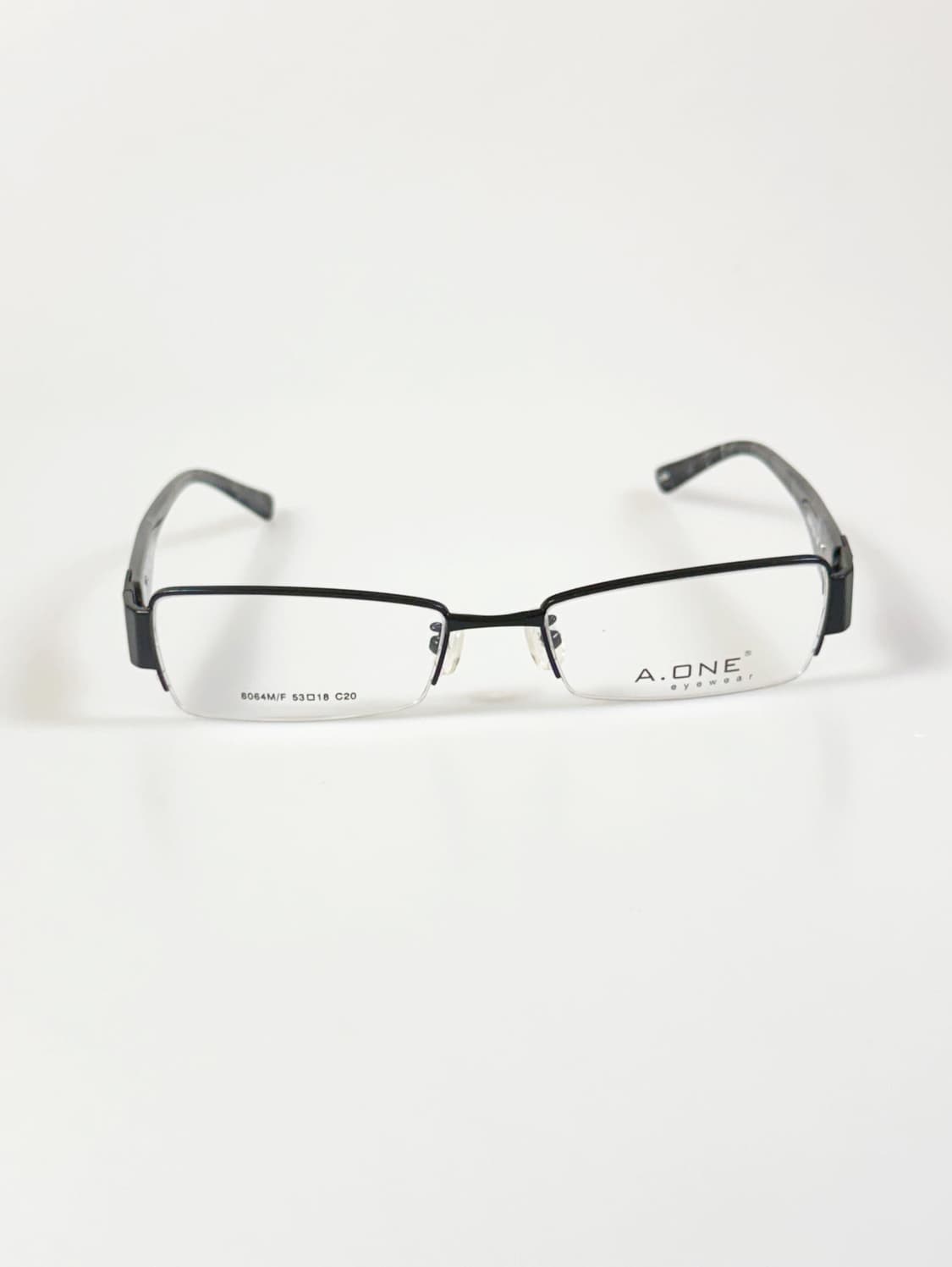 A.ONE 반무테 스퀘어 블랙 메탈 빈티지 안경 상품이미지2