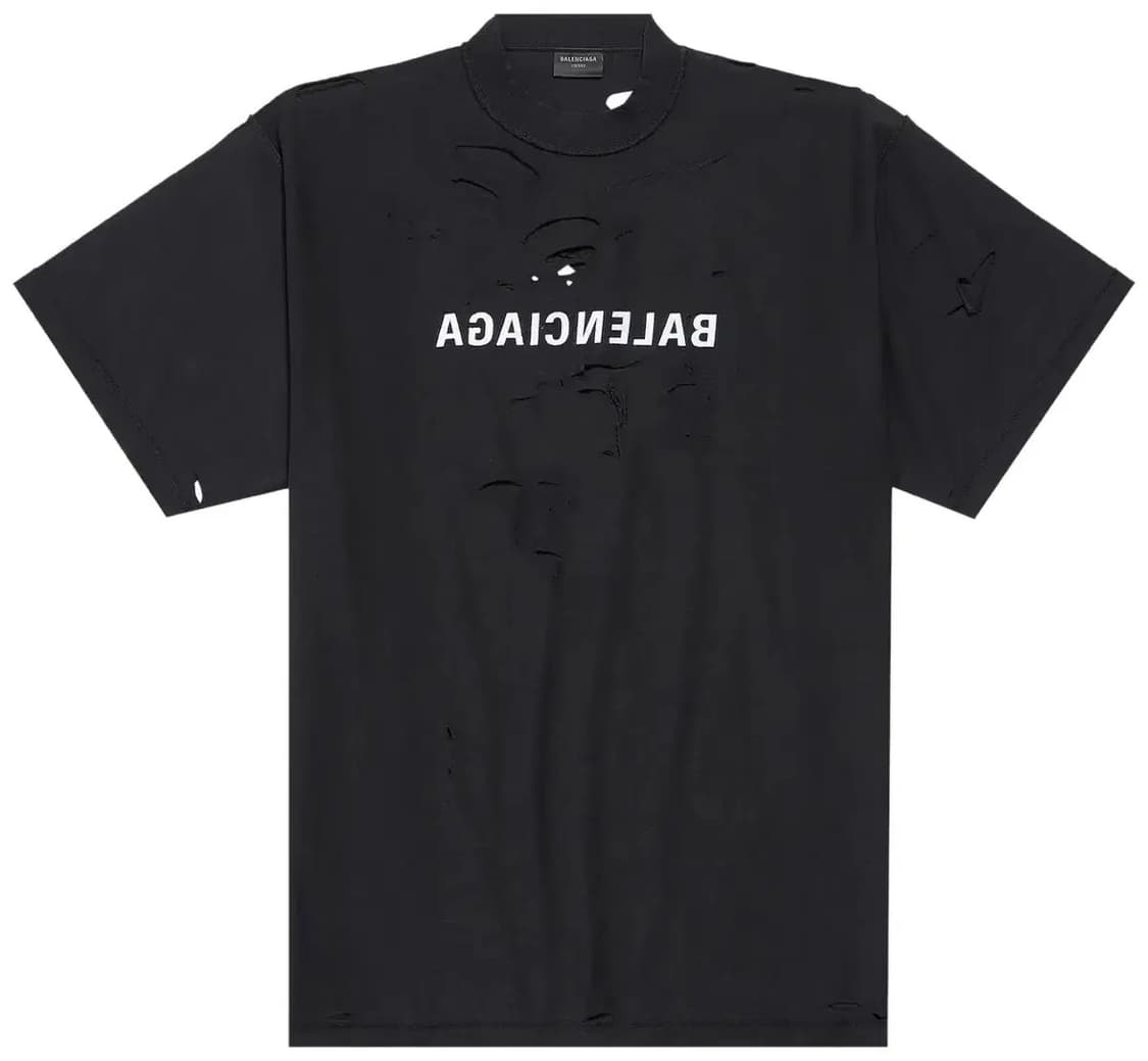 발렌시아가 인사이드 아웃 미러 반팔티셔츠 상품이미지1