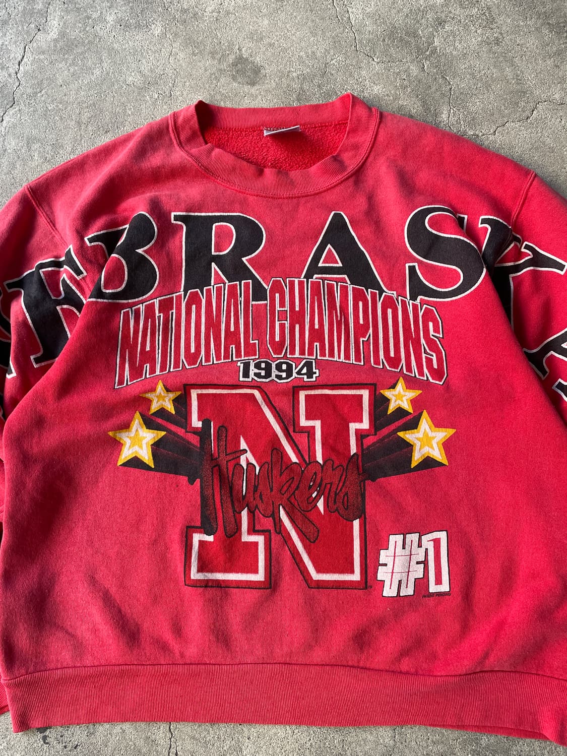 90s Oneita Nebraska Faded Red Sweatshirt 상품이미지7