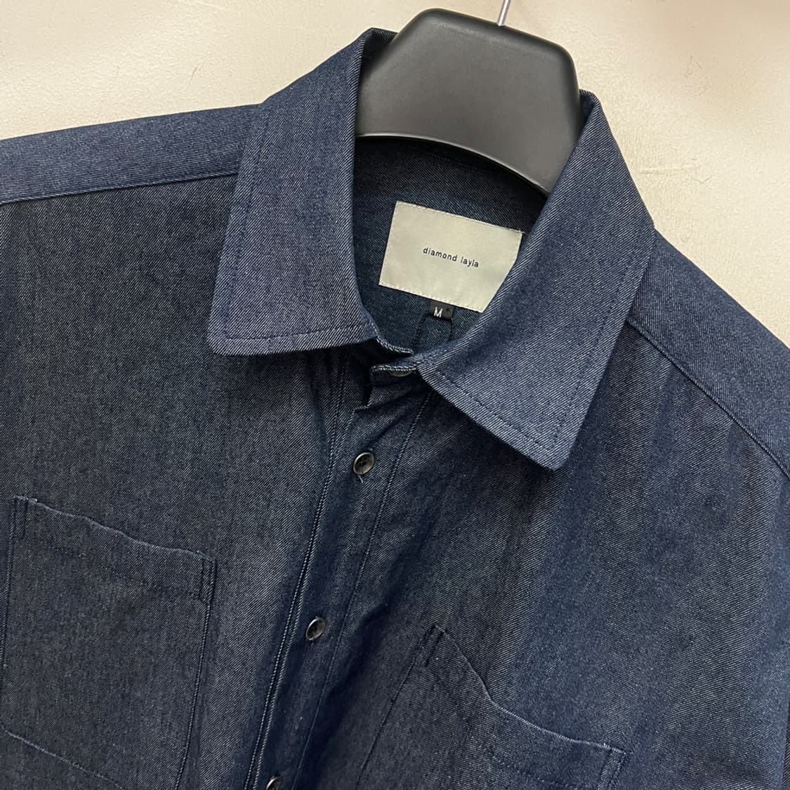 다이아몬드 레이라 오버핏 생지 데님 셔츠 M 상품이미지3