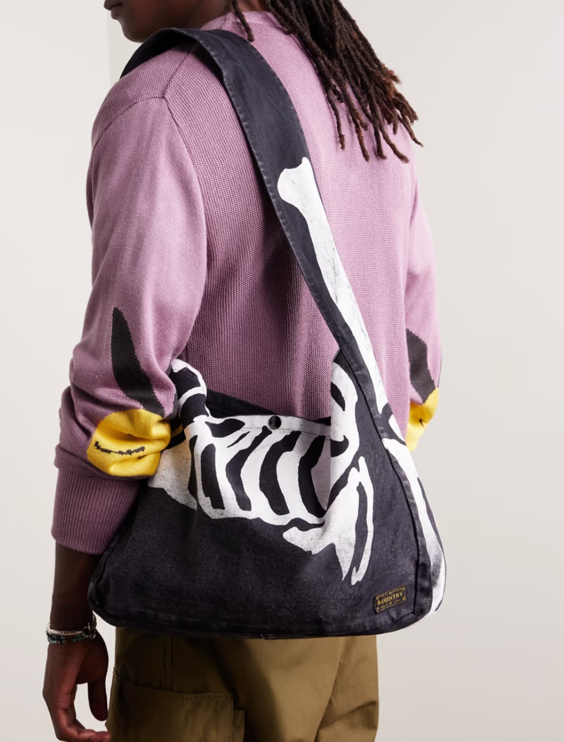 캐피탈 14oz 데님 본 프린트 북 백 블랙 상품이미지2