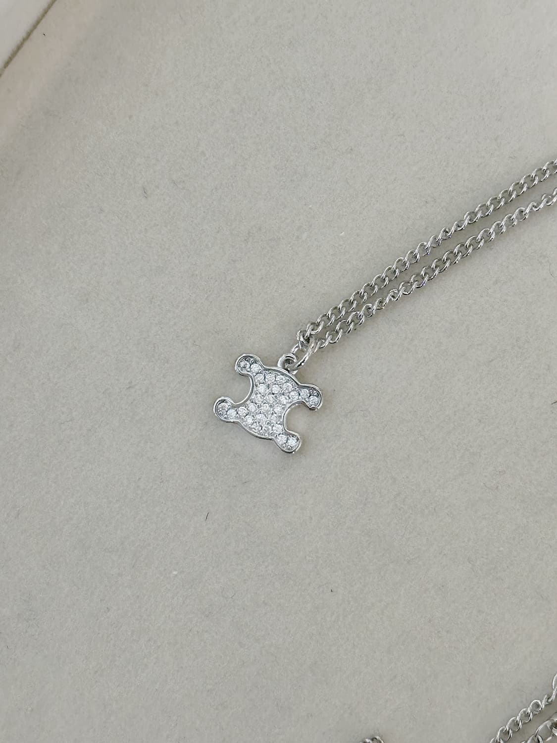 셀린느 크리스탈 목걸이 실버 상품이미지2