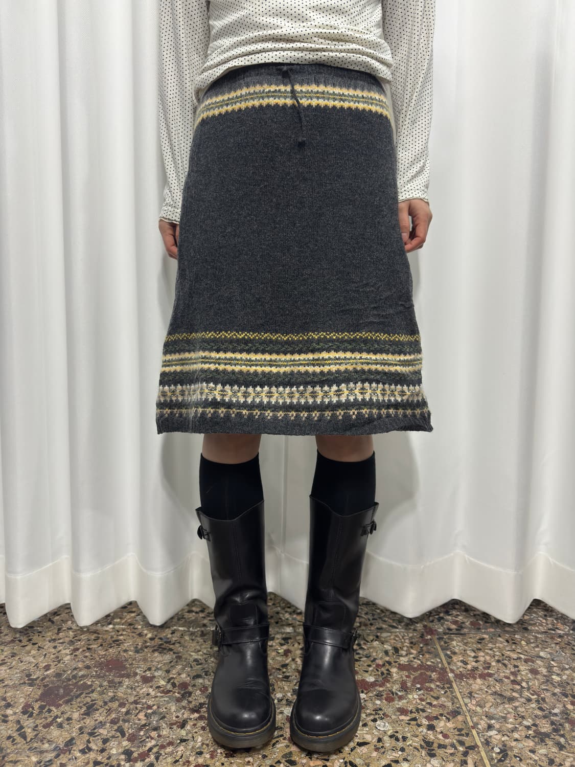 pendora knit design wool skirt 상품이미지1