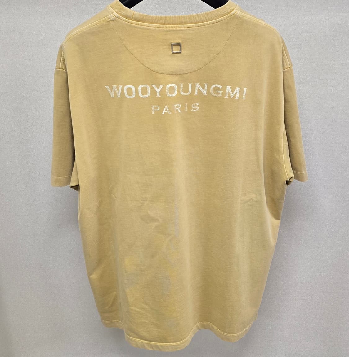 25ss 우영미 옐로우 다잉 코튼 백로고 반팔 티셔츠 52사이즈 110  상품이미지1