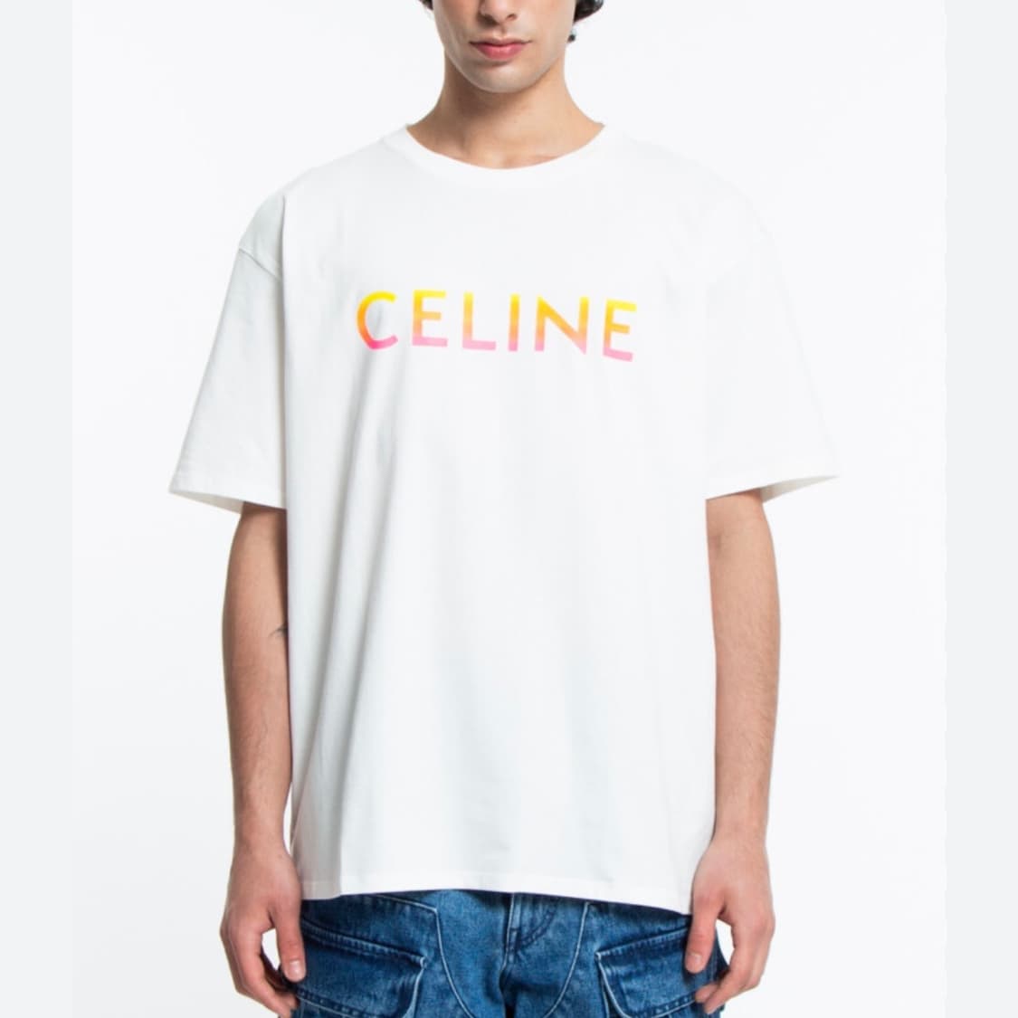 [A급/XL] 셀린느 코튼 루즈 반팔 티셔츠 화이트 상품이미지7