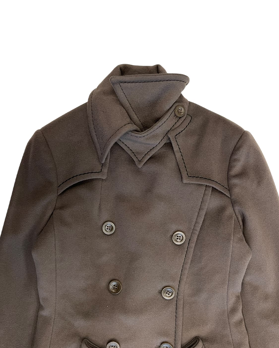 스포트막스 배트 윙 카라 더블 브레스트디드 코트 상품이미지7