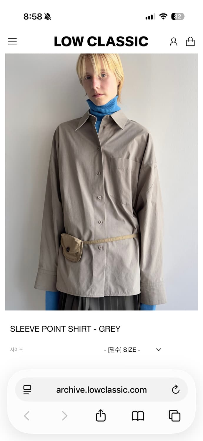 로우클래식 슬리브 포인트 셔츠 새상품 상품이미지1