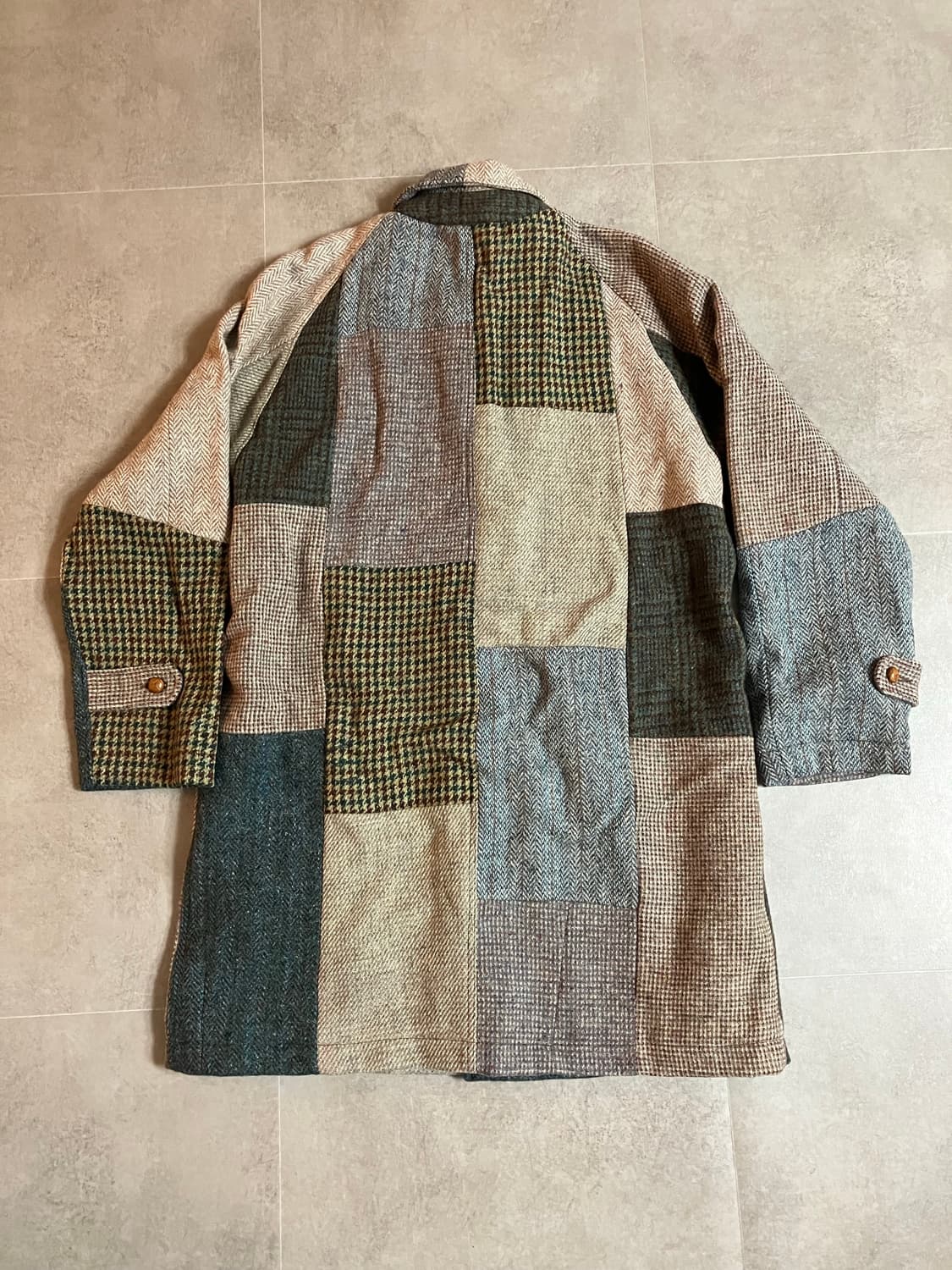 해리스트위드 패치워크 코트 상품이미지5