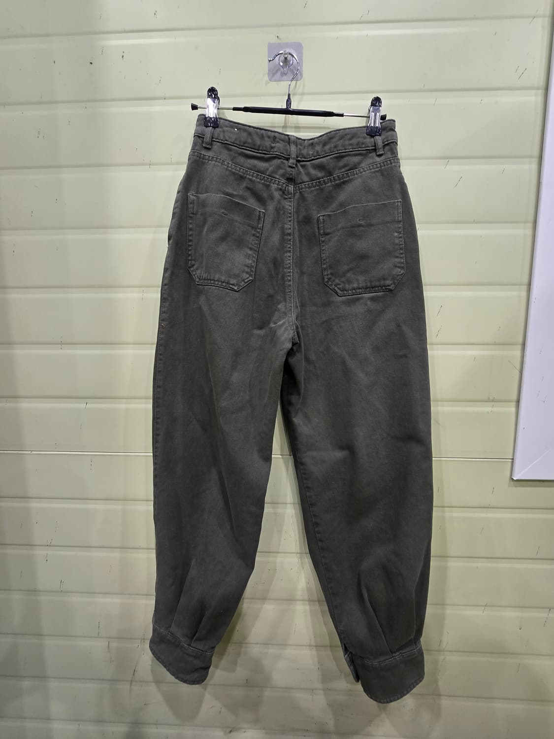 자라 빈티지 플리츠 배기 팬츠 카키 상품이미지9