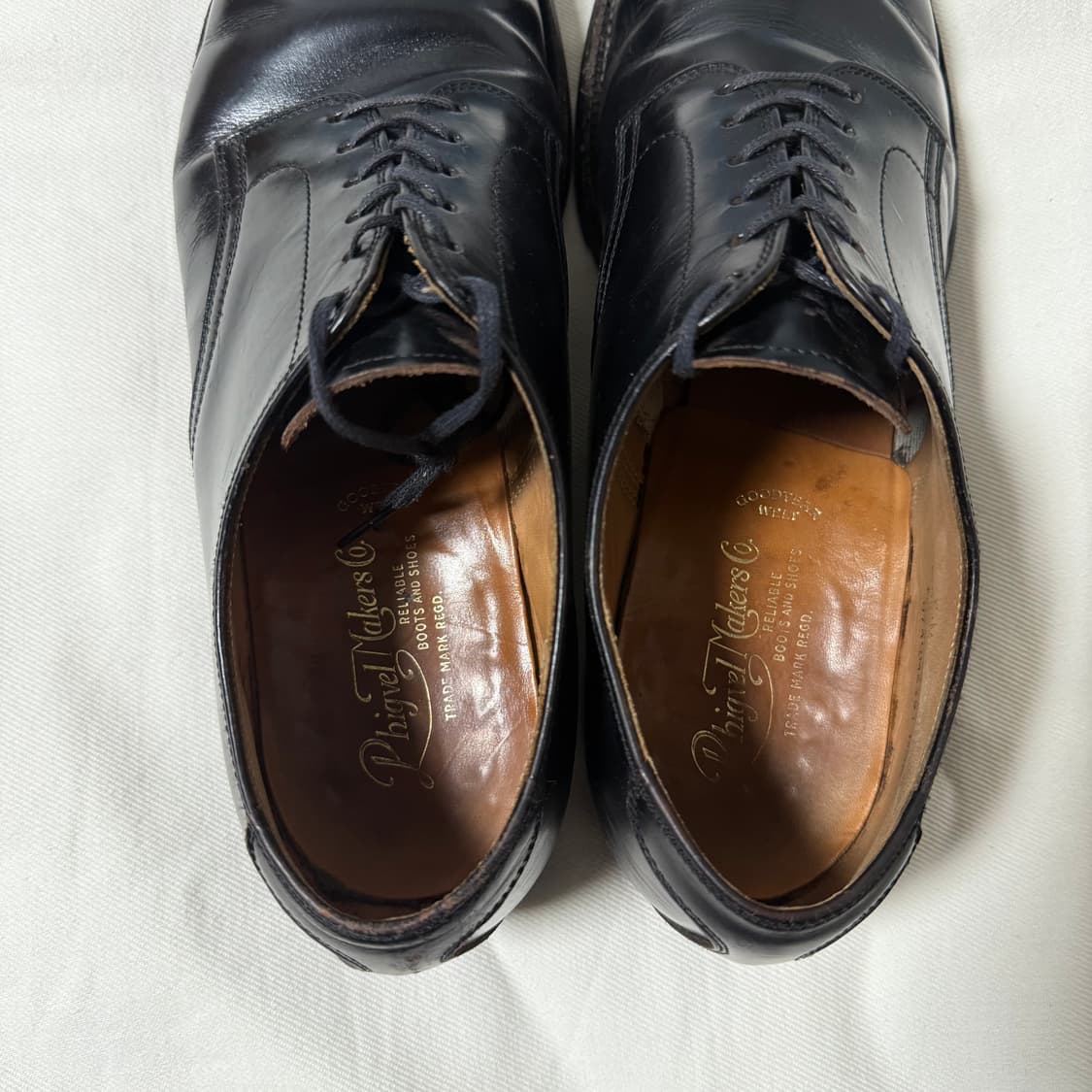 [8 1/2, 265]피그벨 블랙 미해군 서비스 슈즈 더비 상품이미지6