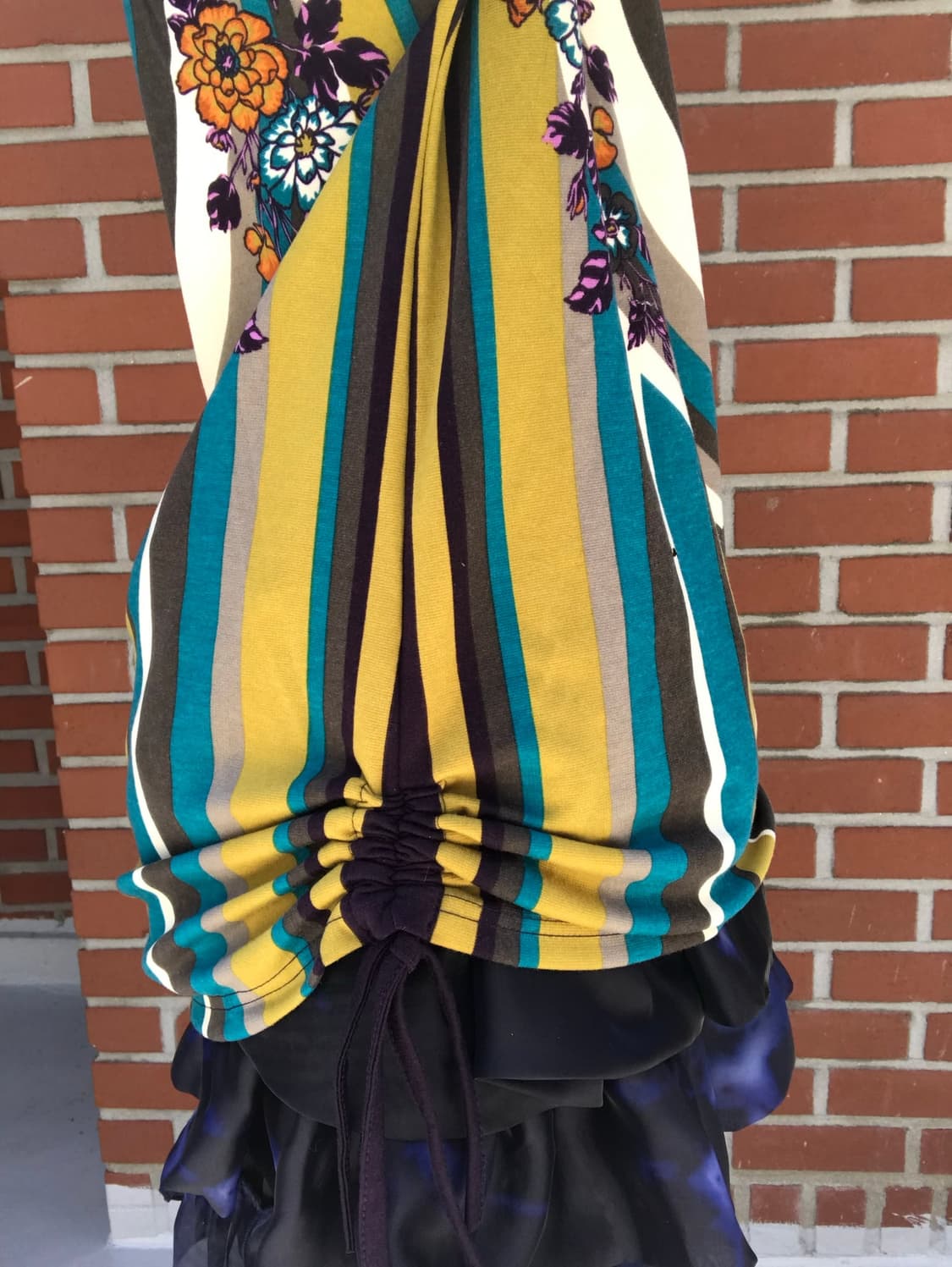 vintage shirring high neck pattern top 상품이미지5