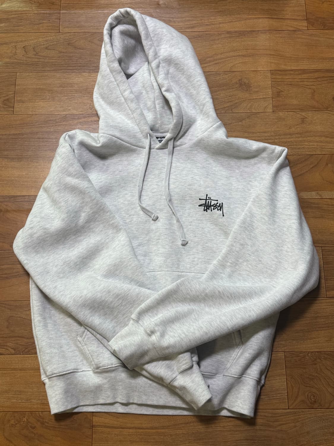 스투시 베이직 후드티 후드 애쉬 헤더 상품이미지2