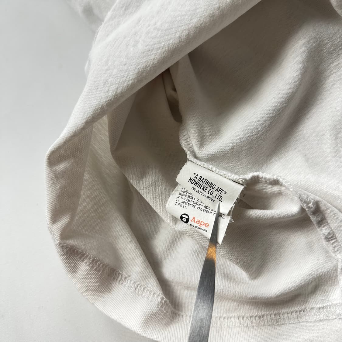 베이프 에이프 AAPE 카모 해골 반팔 티셔츠 화이트 상품이미지5