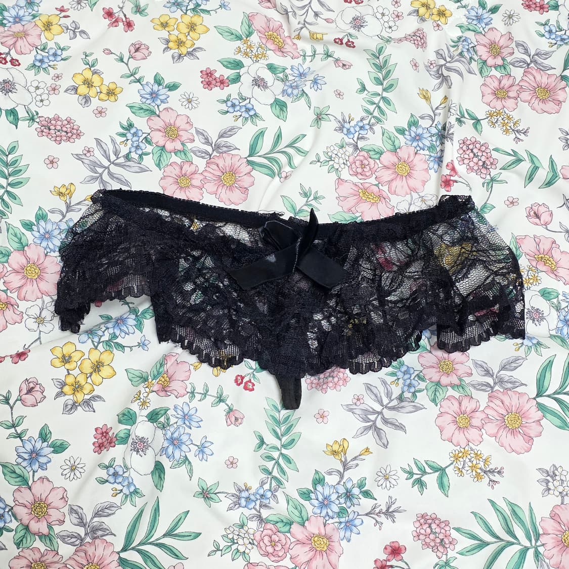 3000원 빈티지 블랙 레이스 티팬티(새상품) 상품이미지1