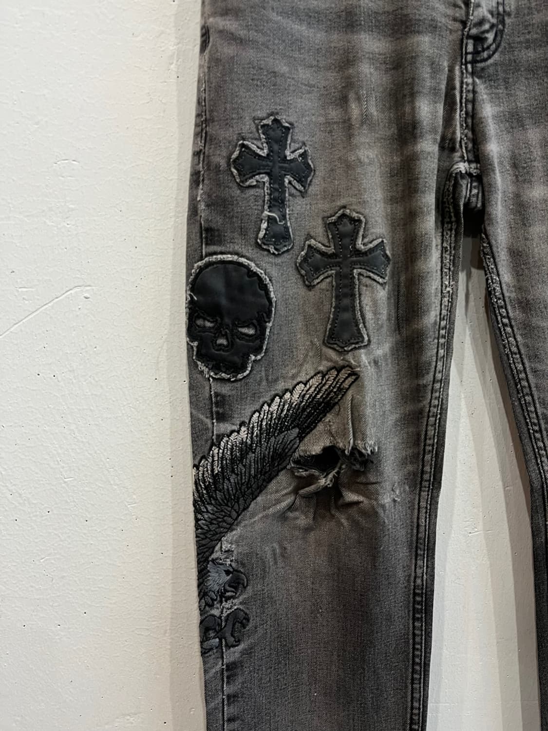 Cloud72 락펑크 락펑크 스컬 디스 데님팬츠 상품이미지3