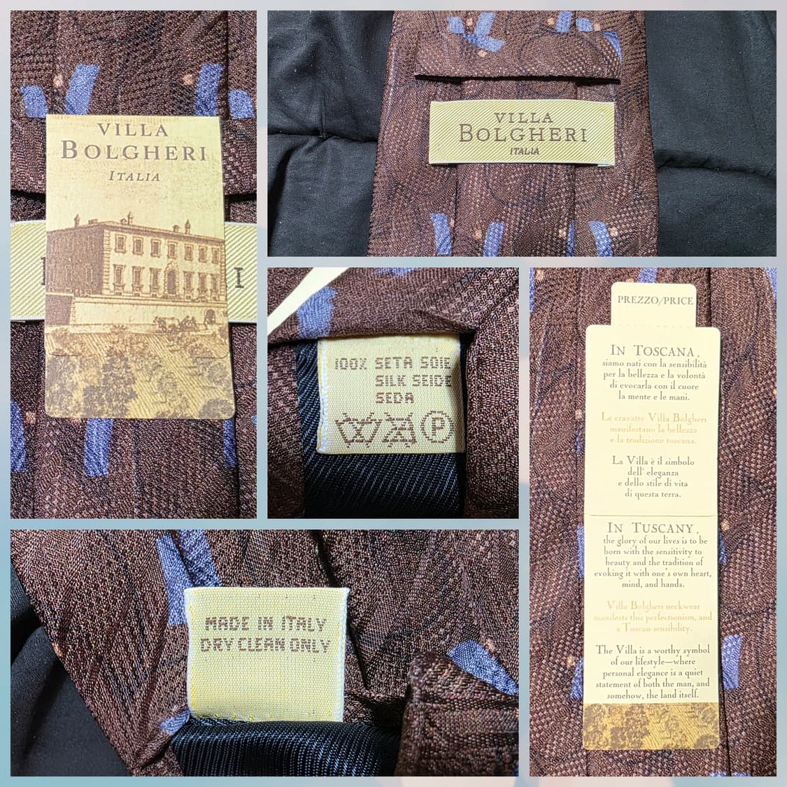 [새상품/이탈리아] 정품 빌라 볼게리 100% 실크 클래식 넥타이 상품이미지8